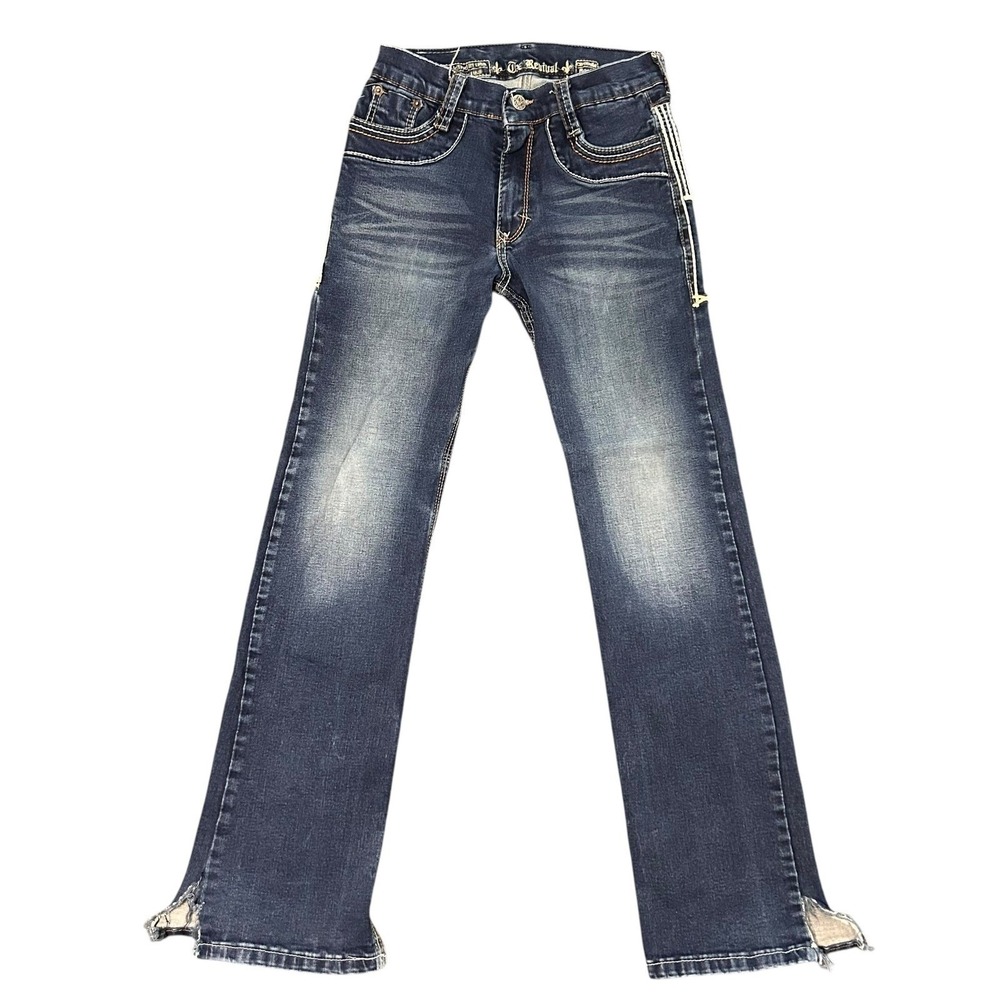 Rock Revival Citronelle Bootcut Jeans Women's 16 Dark Wash Y2K Embellished 25x29